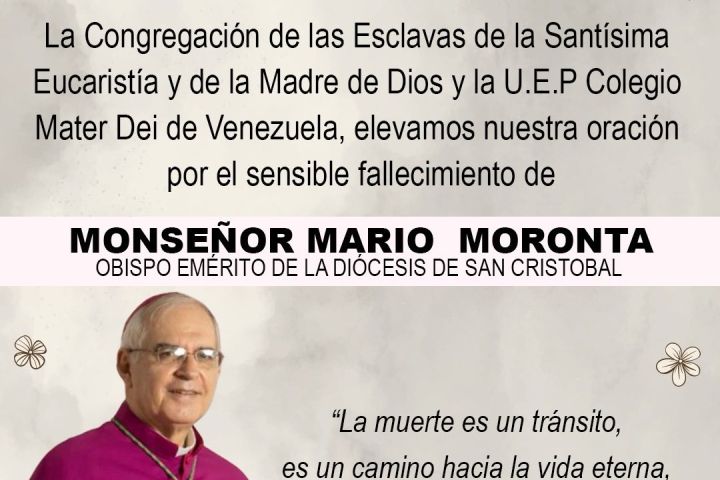 Nota de Duelo «Monseñor Mario del Valle Moronta Rodríguez»